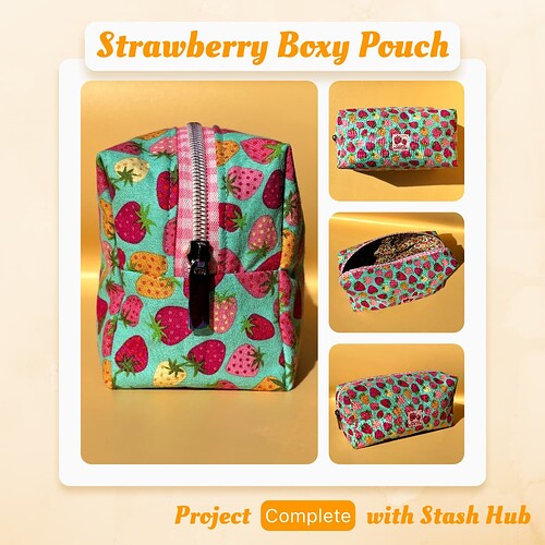 Strawberry Boxy Pouch
