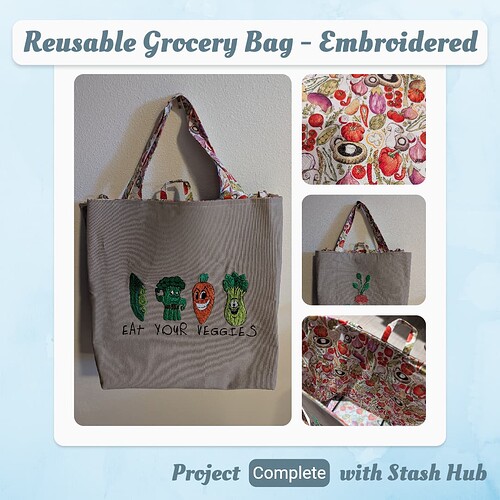 Reusable Grocery Bag - Embroidered (1)