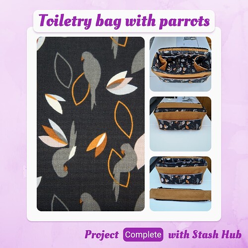 Toiletry bag with parrots