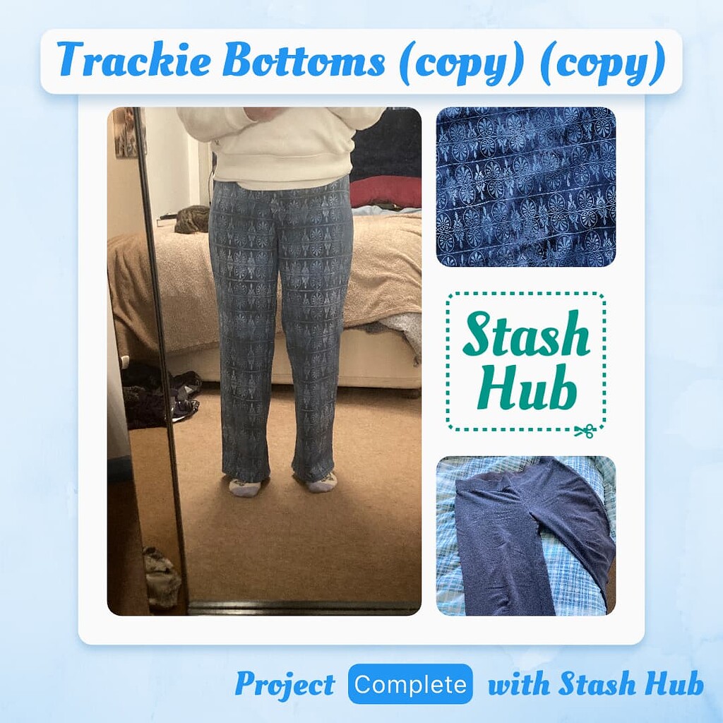 Another pair of self drafted trackie bottoms - Projects - Stash Hub